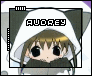 Anime-style character with brown hair and large black eyes wearing a white hooded garment, displayed in six showing text and border variations