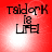 Red background with black text 'Tsidork 18 LIFE' and a white light effect that shifts position across frames.