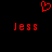 Red pixelated heart symbol above two identical red pixelated text strings on black background.