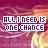 Pixelated text reads 'ALL I NEED IS ONE CHANCE' in dark red letters on light blue rectangular blocks against a blurred pink and orange background.