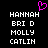 Pixelated text list with pink heart symbol above, displayed on black background.