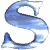 nine blue S-shaped icons with cloud-like textures, arranged in three and three on a white background