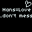 Pixelated white text and heart symbol on black background with repeated phrases.