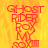 Red pixelated text 'GHOST RIDER' and 'ROY MY SOXIII' on a yellow-orange gradient background with visible compression artifacts.