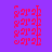 four identical on a purple background, each showing red text in a vertical with green horizontal bars appearing and disappearing across the middle