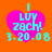 Four identical pixelated heart-shaped icons with cyan text on an orange background, each displaying 'I LUV ZACH!' and a date.