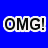 Blue background with large black and white 'OMG!' text on left, two cartoon characters with open mouths on right.