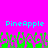 Two cyan 'PineApple' text labels on bright pink background with green pixelated grass-like shapes below.