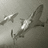 Pixelated grayscale image of a shark swimming left with smaller fish, next to black background with white text 'Save Our Sharks' in blocky font.