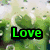 Green 'Love' text over blurred green foliage background; yellow 'Peace' text inside black peace symbol on white background; blue 'Wear' text over abstract multicolored pattern; white 'Fleece' text over colorful dog-like figure.