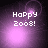 Pixelated text 'HaPPy 2003!' in white on a purple gradient background with shifting light effects.