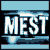 pixelated portraits with 'MEST' text, showing sequential changes in character poses and expressions against a light blue background