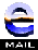 A circular blue and white icon with a stylized 'e' shape rotates through multiple angles above a black rectangle containing the text 'MAIL'.