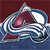Pixelated icon shows a stylized blue and white object with maroon accents against a gradient background transitioning from dark red to blue.