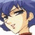 Pixelated anime-style character with blue hair and closed eyes on left, green text 'Original Icons .com' on dark green background right.