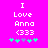 Pixelated text and symbols on a bright pink background with two identical static frames showing 'I Love Anna (333)' followed by five small flower icons.