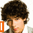 six pixelated images showing a person with curly brown hair, each with different text or symbols over the face