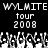 Pixelated black-and-white animation with repeated text and abstract shapes, showing motion in the lower portion.