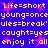Blue background with yellow text repeating 'Life=short young=once ules=break' and 'caught=yes enjoy it all', interspersed with pink star shapes.