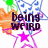 Pixelated icon with purple text reading "being weird is the best and you know it" over a white background with orange, green, blue, and pink star-shaped patterns.