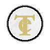 Circular icon with white background and black border, featuring a gold monogram that rotates through multiple orientations across frames.