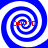 Four blue and white spiral patterns arranged in a , each containing red text reading DAVID