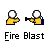 Pixel art animation of a yellow-shirted figure with white hair firing a red projectile, repeated across with varying projectile positions and effects