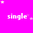 Bright pink background with white text 'single' repeated in a , surrounded by white and pink star shapes in various sizes and positions