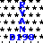 Blue text and black stars on white background, repeated vertically and horizontally with gray rectangle in bottom right corner.