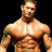 Pixelated image of a shirtless muscular man with short hair against black background, chest and shoulders visible.