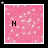 Animated sequence of a pink sparkly background with text forming 'N', 'NA', 'NAN', 'NANC', and finally 'NANCY' in black pixelated font.