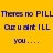 Blue pixelated text on a solid yellow background displays repeated phrases with evolving partial words across two
