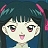 Pixelated anime-style character with light skin, dark hair, and pink cheeks, mouth open in a surprised expression against a dark teal background.
