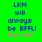 Green background with blue pixelated text reading 'LKM will always be BFLL!' and five pink/purple flower icons below, two versions showing animation changes.