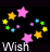 Animated sequence of four showing star-shaped icons and text on a black background, with color-coded stars forming circular patterns