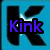 Blue square icon with black stylized K and white star; purple text 'Kink' appears on first frame then disappears.