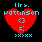 Red heart-shaped icon with cyan text 'Mrs. Pattinson', emoticon '(3 =)', and 'xxxxx' on black background; four identical frames with no visible animation changes.
