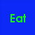 Blue background divided into four quadrants with green text and a white Nike swoosh symbol on black.