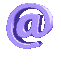Nine identical purple @ symbols arranged in a on a gray background, each with rounded edges and slight shadowing