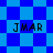 Blue and cyan pixelated background with four instances of the text 'JMAR' in black block letters arranged across two