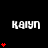 A black background displays multiple white 'kaiyn' text labels with red heart symbols arranged in vertical of varying counts
