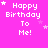Pixelated pink background with white text 'Happy Birthday To Me!' and scattered white stars, some stars animate to different positions across frames.