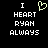 Pixelated text and heart symbol on black background, with green heart icon above 'HEART' in left