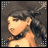 A 48x48 pixel buddy icon featuring a side-profile anime-style character with long dark hair and a feathered headband, paired with text reading "Anime IM" and "com" on a black background.