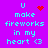 Pixelated cyan text on purple background reads "U make fireworks in my heart <3" with red heart and starburst symbols replacing the 'U' above.