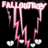 Pixelated pink and white icon with dripping effect, featuring abstract shapes resembling musical notes or stylized letters against a black background.