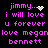 Pixelated text in bright pink on black background with two distinct animation states showing a heart and starburst symbol next to 'jimmy...'