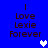 Blue background with dark brown text reading "I Love Lexie Forever" and a white pixelated heart that changes color from white to light blue.