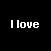 Black background with white text "I love Snoopy!" above two pixelated Snoopy figures in grayscale, one upright and one tilted.