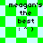 Green and white pixelated background with text 'meagan's the best :^)' in black, two identical versions side-by-side.